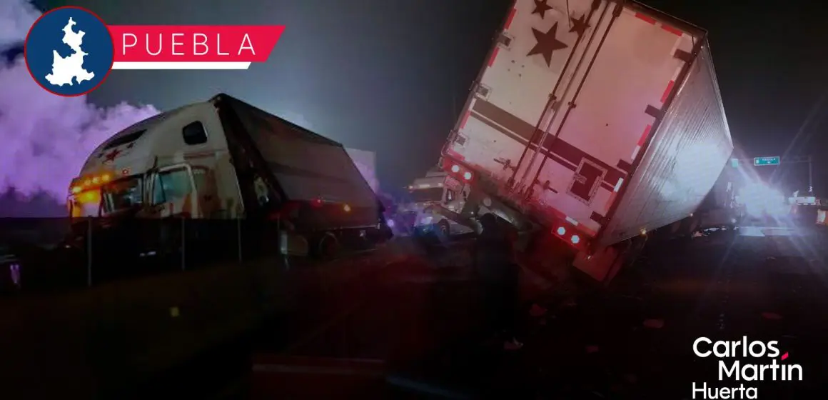 Tráiler protagoniza accidente en la autopista México-Puebla; genera caos vial
