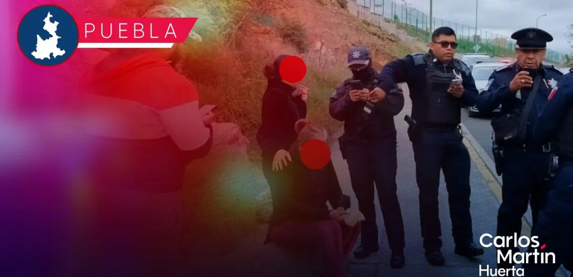 Violento asalto en parada de transporte público en el Periférico de Puebla