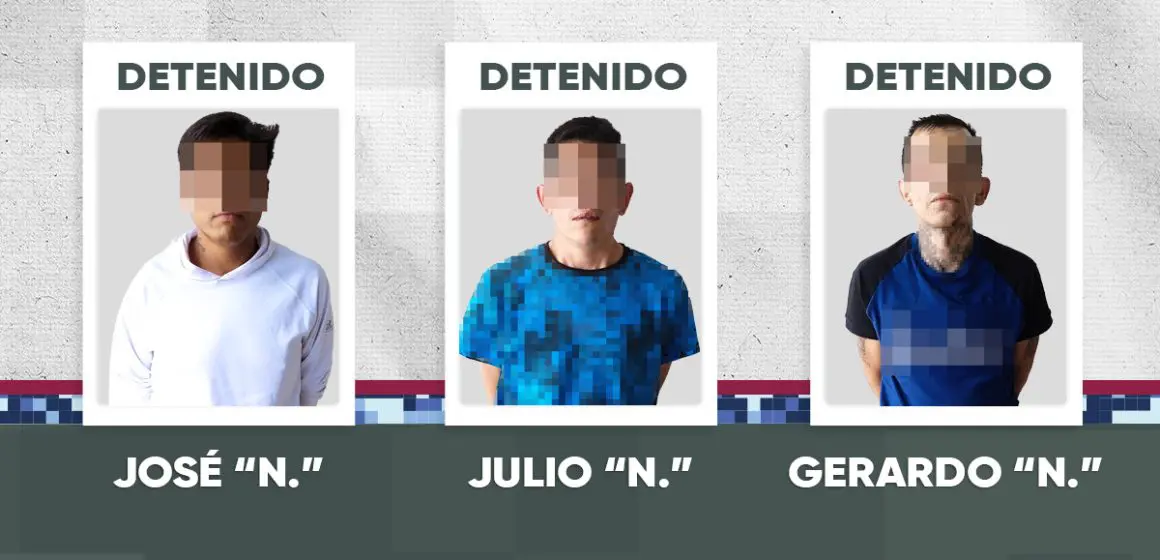 Detención de tres presuntos responsables por robo en la unidad habitacional San Ramón