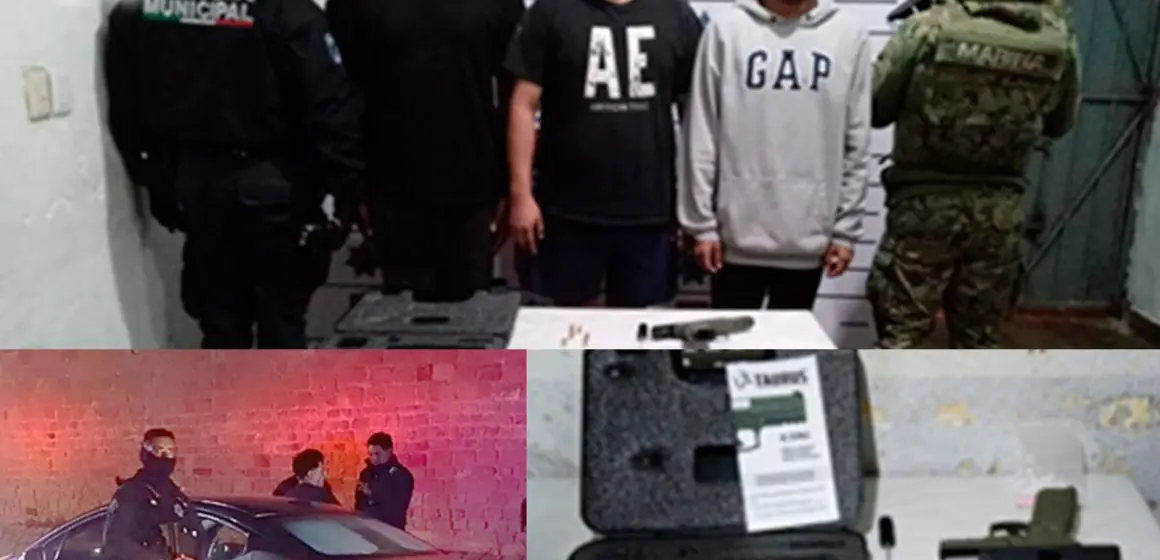 Operativos policiales en Huejotzingo aseguran armas y drogas; detienen a 5 adultos y 1 menor