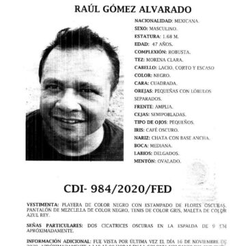 Ayuda a encontrar a  Raúl Gómez Alvarado