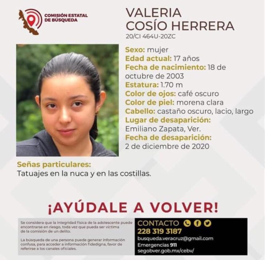 Desaparece Valeria Cosío Herrera