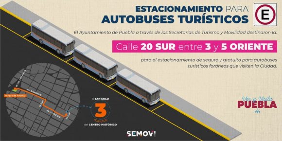 Definen Turismo y Movilidad estacionamiento exclusivo para autobuses turísticos