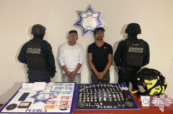 Dos presuntos distribuidores de droga, capturados por Policía Estatal