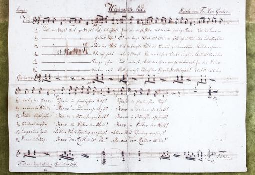 La partitura original de Noche de Paz en el Salzburg Museum