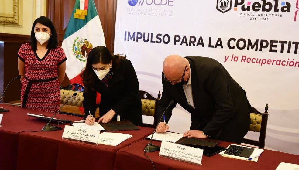 Ayuntamiento de Puebla y la OCDE implementarán mejores prácticas internacionales en competitividad y desarrollo económico