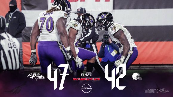 Baltimore vence 47-42 a Cleveland en el cierre de la Semana 14 de la NFL