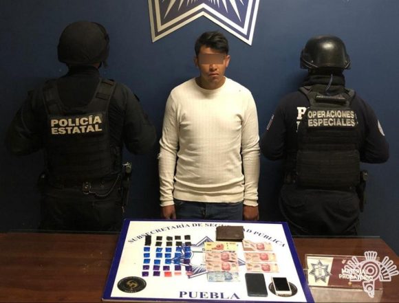 Policía Estatal detiene a presunto narcovendedor en Cholula