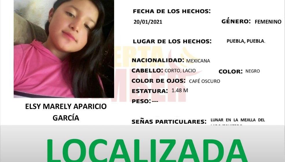 Resultado de Alerta Amber se localizó ilesa a menor de 10 años de edad