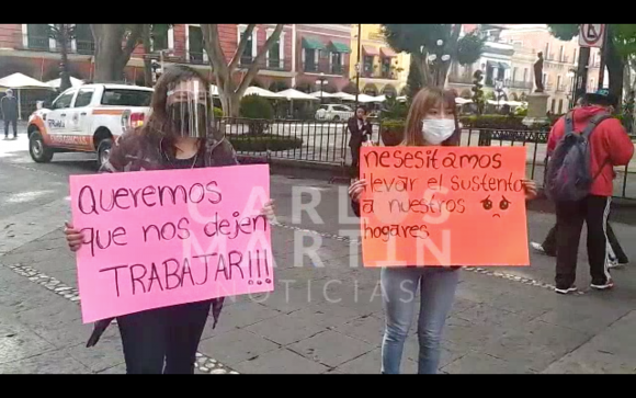 (VIDEO) Realizan protesta comerciantes del Centro Histórico