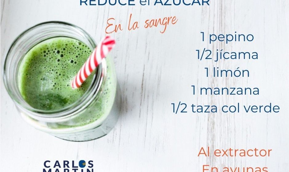 Jugos de verduras en ayunas reduce azúcar en la sangre