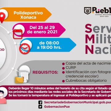 Ayuntamiento de Puebla publica listados para liberación de cartillas del Servicio Militar clase 2002 y remisos