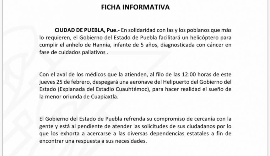 Gobierno del Estado cumple sueño de niña de 5 años
