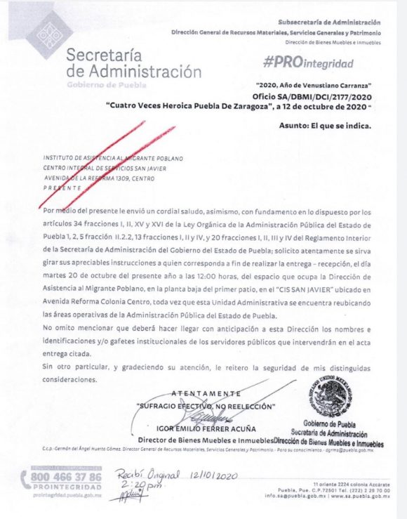 Informa Gobierno del Estado que no hubo manipulación de documentos en la oficina municipal de migrante