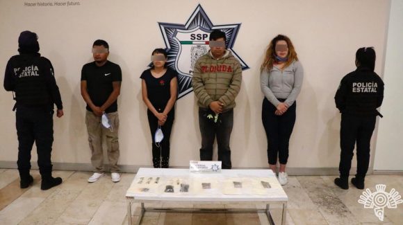 Policía Estatal captura a presuntos distribuidores de droga en Puebla y Tlaxcala