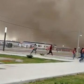 (VIDEO) Se registra tolvanera en Aeropuerto de Santa Lucía
