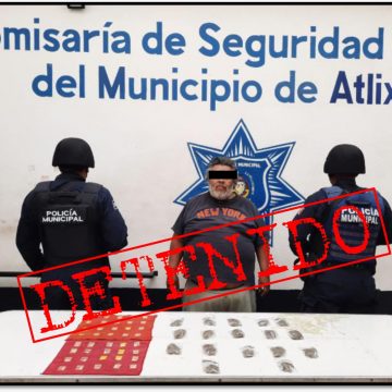 Policía de Atlixco detiene a hombre con 57 dosis de drogas