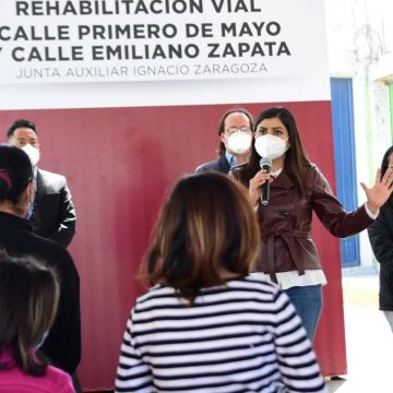 Ayuntamiento de Puebla realiza trabajos de mejoramiento vial y luminarias Ignacio Zaragoza