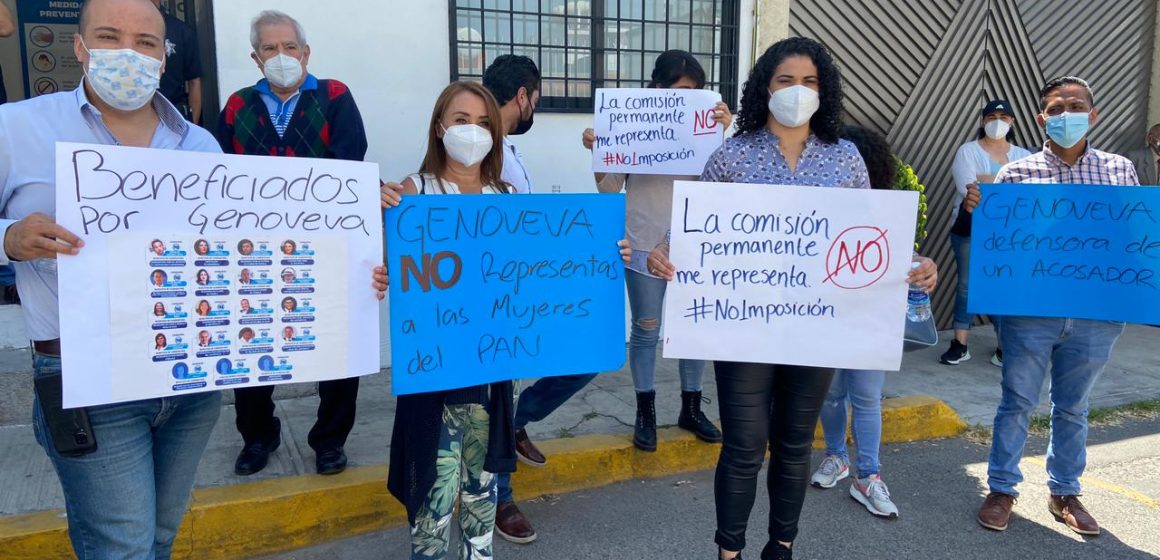 Arman protesta militantes del PAN por la imposición de candidatos