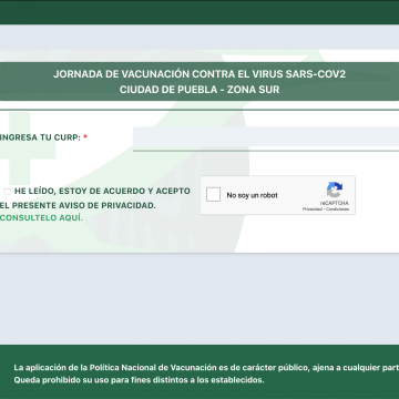 Comienza el registro de vacunación contra Covid19 para la ciudad de Puebla