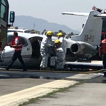 En el Aeropuerto Internacional de Toluca se registra aterrizaje de emergencia