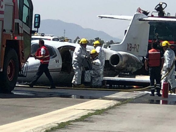 En el Aeropuerto Internacional de Toluca se registra aterrizaje de emergencia