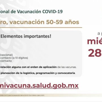 ¿Qué necesito para hacer el pre registro para la vacuna contra Covid-19, edad 50 a 59 años?