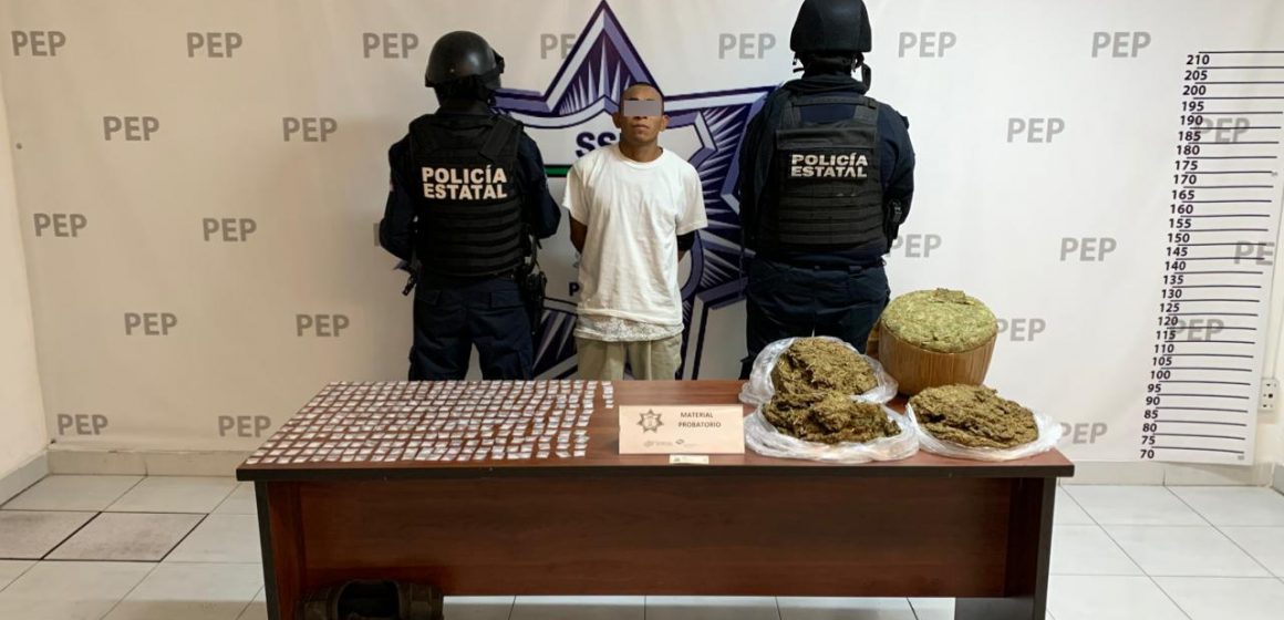 Detiene SSP a un hombre con 12 kilos de aparente marihuana