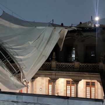 Colapsa techo del Templo Mayor por lluvia y granizo en CDMX