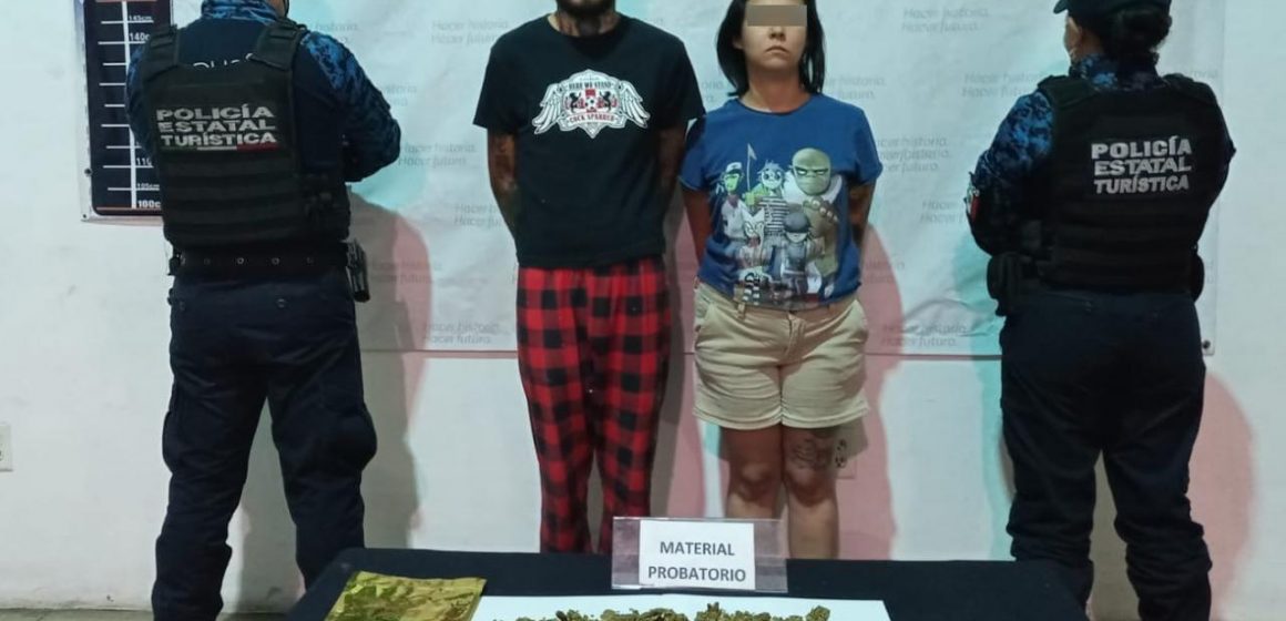 Policía Estatal detiene a pareja de presuntos narcomenudistas