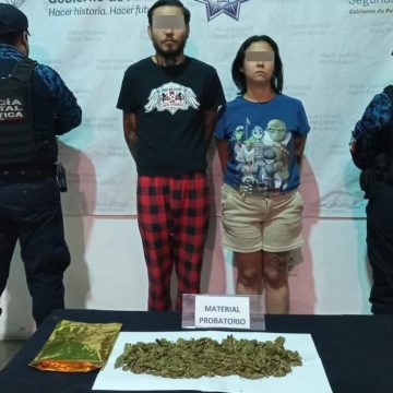 Policía Estatal detiene a pareja de presuntos narcomenudistas
