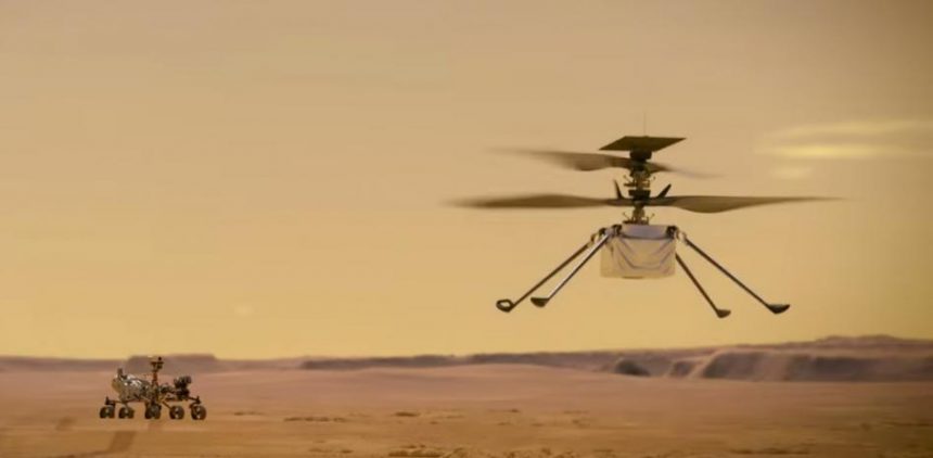 Histórico: NASA realiza primer vuelo en helicóptero en Marte