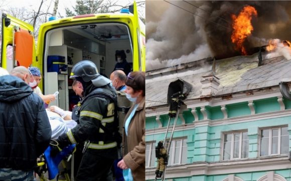 Médicos rusos terminan cirugía a corazón abierto en medio de incendio en hospital de la era zarista