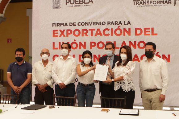 Celebra LX Legislatura firma de Convenio para la Exportación de Limón Poblano con Denominación de Origen
