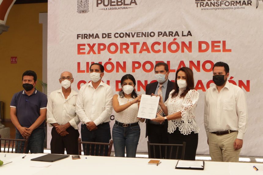 Celebra LX Legislatura firma de Convenio para la Exportación de Limón Poblano con Denominación de Origen