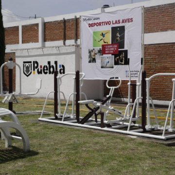 Ayuntamiento de Puebla rehabilita cancha de usos múltiples en el Deportivo Las Aves
