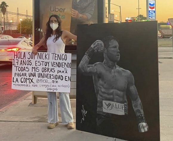 Lo vuelve hacer… Canelo Álvarez compra cuadro que pintó joven para pagar sus estudios