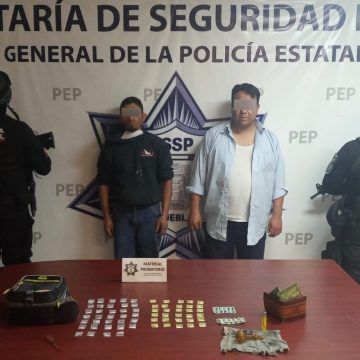 Dos presuntos narcomenudistas son detenidos por la Policía Estatal