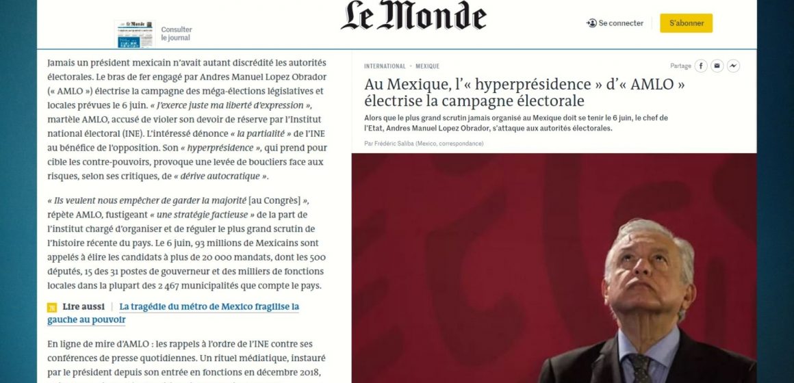 Le Monde critica a AMLO; asegura que tiene una ‘hiperpresidencia’