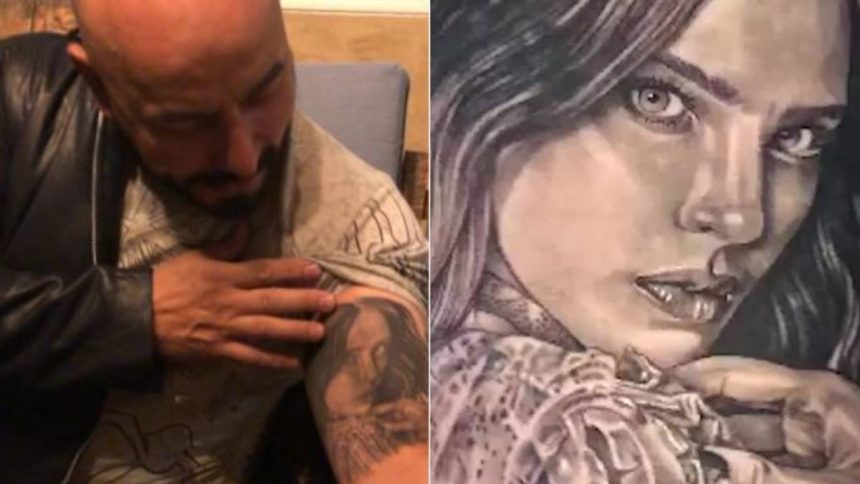(FOTOS)  Lupillo Rivera cubre con nuevo diseño su tatuaje de Belinda