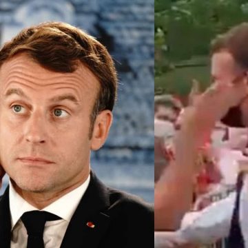 Cachetean al presidente Emmanuel Macron en pleno evento público
