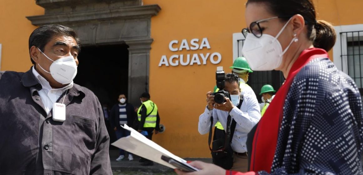 El gobernador Miguel Barbosa participó en  Simulacro