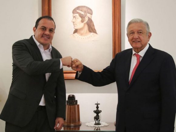 AMLO y Cuauhtémoc Blanco, Gobernador de Morelos se reúnen en Palacio Nacional