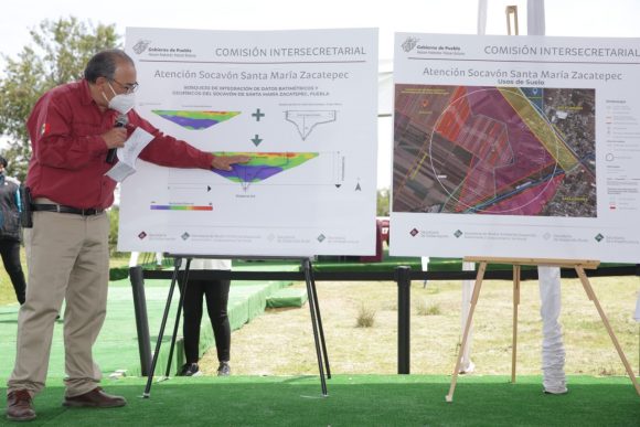 Entregó Conagua a gobierno estatal de Puebla su opinión técnica sobre socavón