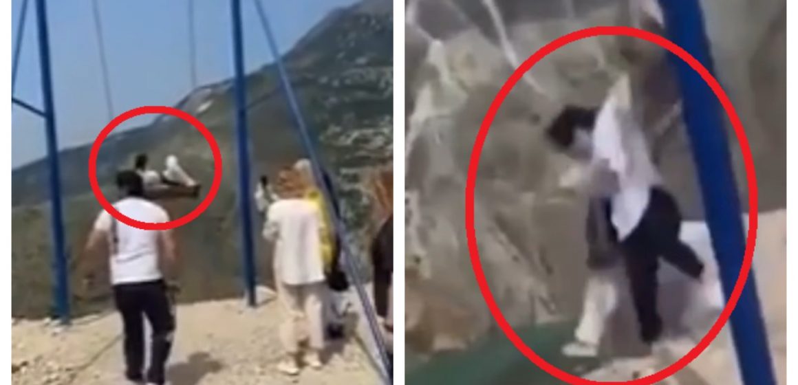 (VIDEO) Mujeres caen de columpio a mil 500 metros de altura en Rusia