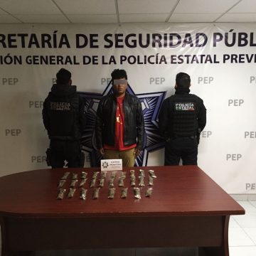 Policía Estatal detiene a presunto distribuidor de droga