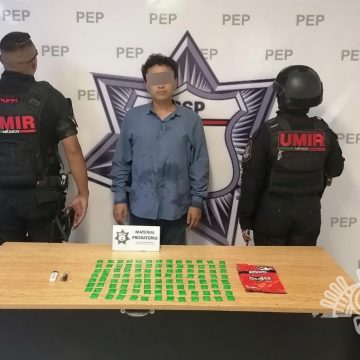 Presunto narcomenudista es detenido por la Policía Estatal