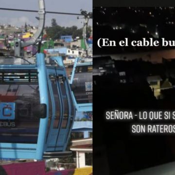 (VIDEO) ‘Arriba las manos’, hombre hace broma a usuarios del Cablebús