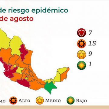 Semáforo epidemiológico Covid-19 coloca a siete entidades en rojo y 15 en naranja: Salud