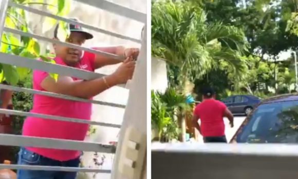 (VIDEO) Mujer graba a hombres queriendo entrar a su casa en Quintana Roo